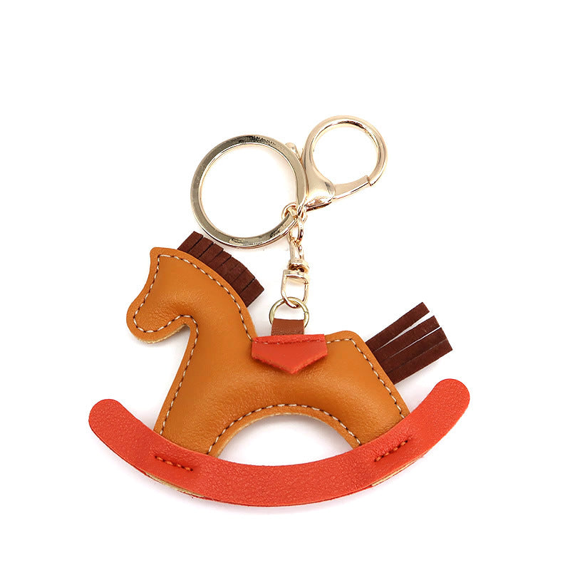 Wholesale Handmade Green Horse Bags Hanging Pieces Artificial Leather Keychains